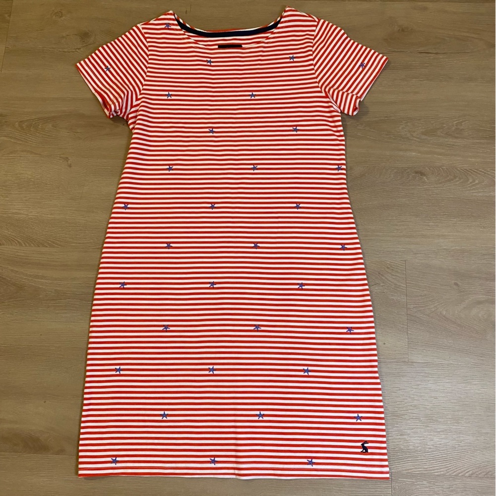 Jules Red/White Stripes & Blue Star Dress Size 6